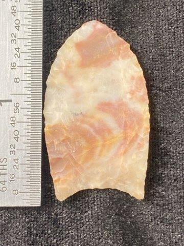 1 & 5/8" Folsom from New Mexico made of Alabates from the Ed. J. Bergman Collection: ex - ED. J. Bergman Collection. Now taking in consignments for pre-1980 baseball cards , coins & arrowheads etc. Call anytime for details 501-590-6771. KEY WORDS: NATIVE AMERICAN INDIAN ARTIFACT ARTIF