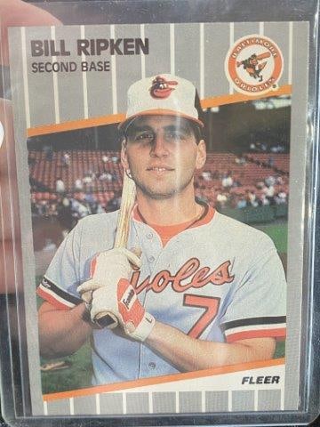 1989 Fleer Bill Ripken F Face Black box Error Baseball Card (1 of 2)