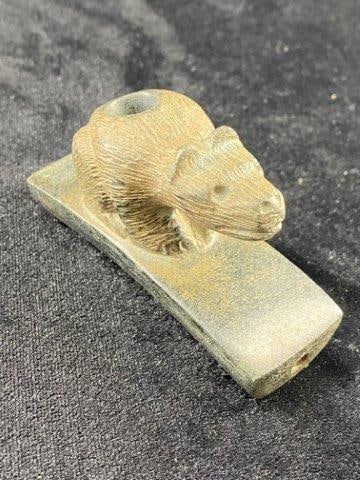 Hopewell Bear Effigy Pipe from Illinois Indian Artifact Arrowhead (1 of 8)
