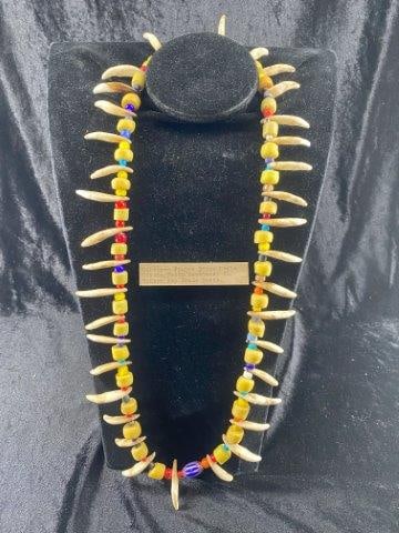 Northern Plains Sioux Style Coyote Tooth Necklace with old Hudson Bay Trade Beads Indian Artifact: Indian Artifact Arrowhead. Northern Plains Sioux Style Coyote Tooth Necklace with old Hudson Bay Trade Beads. Lifetime Collection of Robert Falk from Eureka Springs, Arkansas. Now taking in consignmen