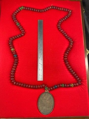 W.H. Harrison Eel Rivey Nation August 8th, 1803 Vincennes with Trade bead Necklace & Beautiful Frame (1 of 6)