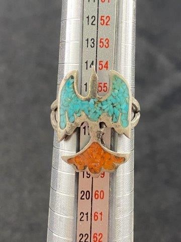 Sterling & Turquoise Ring: Indian Artifact Arrowhead. Lifetime Collection of Robert Falk from Eureka Springs, Arkansas. Now taking in consignments for pre-1980 baseball cards, coins & arrowheads etc. Call anytime for details 50