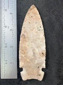 4 & 1/2" Graham Cave from Missouri Indian Artifact Arrowhead ex - Hoots Collection 1970's Arkansas