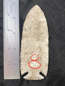 5" Lost Lake from Pike County, Missouri Indian Artifact Arrowhead ex - Hoots Collection 1970's