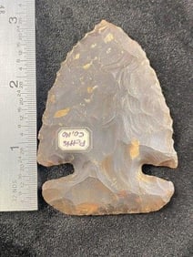 3" Thebes from Petis County, Missouri Indian Artifact Arrowhead ex - Hoots Collection 1970's