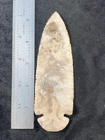 5 & 3/8" Dovetail from Missouri Indian Artifact Arrowhead ex - Hoots Collection 1970's Arkansas