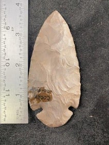 3 & 3/4" Hematite Dovetail from Tennessee Indian Artifact Arrowhead ex - Hoots Collection 1970's