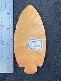 4 & 1/2" Benton from Alan County, Indiana Indian Artifact Arrowhead ex - Hoots Collection 1970's