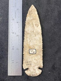 5 & 3/8" Dovetail from Pike County, Illinois Indian Artifact Arrowhead ex - Hoots Collection 1970's