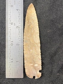 4 & 1/4" Cornertag from Texas Indian Artifact Arrowhead ex - Hoots Collection 1970's Arkansas