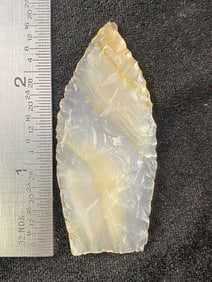 2 & 1/2" Obsidian Paleo from Colorado Indian Artifact Arrowhead ex - Hoots Collection 1970's