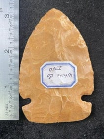 3 & 1/8" Side Notch from Indiana Indian Artifact Arrowhead ex - Hoots Collection 1970's Arkansas