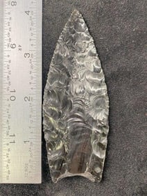 4" Obsidian Clovis from Arizona Indian Artifact Arrowhead ex - Hoots Collection 1970's Arkansas