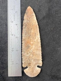 5 & 3/8" Dovetail from Missouri Indian Artifact Arrowhead ex - Hoots Collection 1970's Arkansas