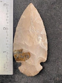 3" Hematite Dovetail from Clay County, Tennessee Indian Artifact Arrowhead ex - Hoots Collection