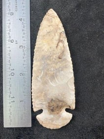 4 & 3/8" Dovetail from Missouri Indian Artifact Arrowhead ex - Hoots Collection 1970's Arkansas