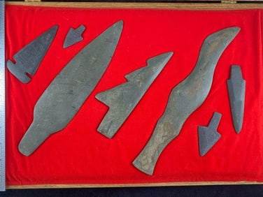 Slate Artifacts from Alaska frame NOT included Indian Artifact Arrowhead