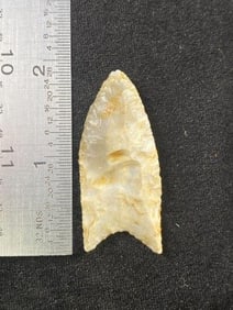 1 & 7/8" Clovis from Missouri Indian Artifact Arrowhead