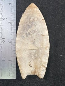 4" Clovis from Missouri Indian Artifact Arrowhead ex - Hoots Collection 1970's Arkansas