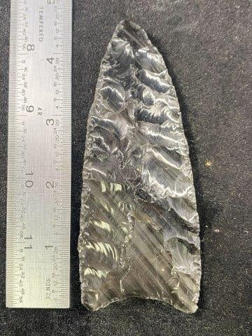 4 & 1/2" Obsidian Paleo from Colorado Indian Artifact Arrowhead ex - Hoots Collection 1970's (1 of 4)