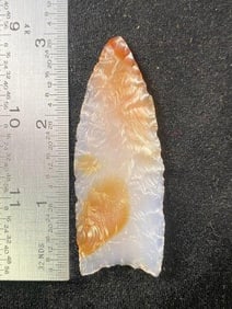 2 & 7/8" Obsidian Clovis from Oregon Indian Artifact Arrowhead ex - Hoots Collection 1970's Arkansas