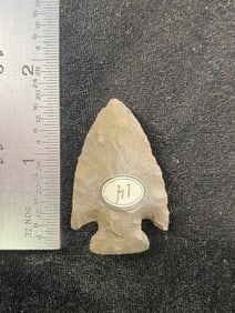 1 & 1/2" Snyders from Tennessee Indian Artifact Arrowhead ex - Hoots Collection 1970's Arkansas