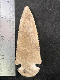 3 & 3/4" Dovetail from Missouri Indian Artifact Arrowhead ex - Hoots Collection 1970's Arkansas