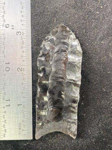 3 & 1/8" Obsidian Clovis from Colorado Indian Artifact Arrowhead ex - Hoots Collection 1970's (1 of 4)