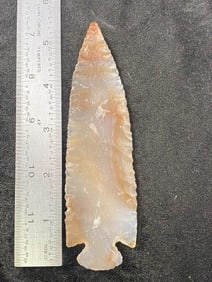 5 & 1/2" Obsidian Point from Colorado Indian Artifact Arrowhead ex - Hoots Collection 1970's