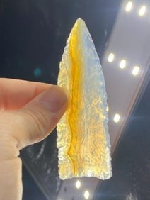 3 & 1/2" Obsidian Paleo from Colorado Indian Artifact Arrowhead ex - Hoots Collection 1970's