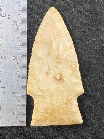3 & 3/8" Hardin from Missouri Indian Artifact Arrowhead: KEY WORDS: INDIAN ARTIFACT ARTIFACTS ARROWHEAD ARROWHEADS NATIVE AMERICAN MISSISSIPPIAN QUAPAW CADDO POTTERY COINS MORGAN DOLLAR PEACE DOLLAR SILVER COINS Arkansas. Now taking in consignments for pre-