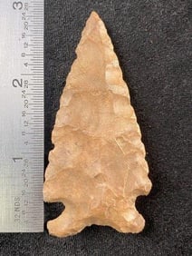 2 & 7/8" Graham Cave from Missouri Indian Artifact Arrowhead