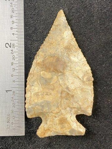 2 & 3/4" Afton from Missouri Indian Artifact Arrowhead: KEY WORDS: INDIAN ARTIFACT ARTIFACTS ARROWHEAD ARROWHEADS NATIVE AMERICAN MISSISSIPPIAN QUAPAW CADDO POTTERY COINS MORGAN DOLLAR PEACE DOLLAR SILVER COINS Arkansas. Now taking in consignments for pre-