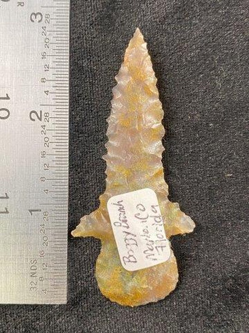 2 & 7/8" Boggy Branch from Marlo County, Florida Indian Artifact Arrowhead: KEY WORDS: INDIAN ARTIFACT ARTIFACTS ARROWHEAD ARROWHEADS NATIVE AMERICAN MISSISSIPPIAN QUAPAW CADDO POTTERY COINS MORGAN DOLLAR PEACE DOLLAR SILVER COINS Arkansas. Now taking in consignments for pre-