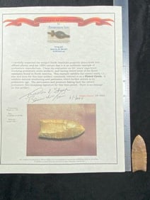 Fluted Clovis with Bannerstone Tom COA from Wood County, Ohio