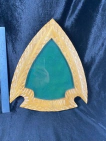 Very Nice Wooden Display Case in shape of Arrowhead