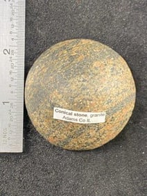 Conical Stone Cone , Granite from Adams County, Illinois