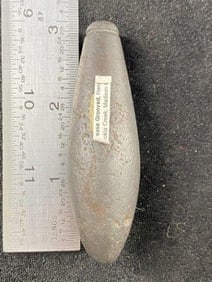Gilcrease Grooved Plummet, made of Hematite, from Cahokia Creek, Madison County, Illinois Indian