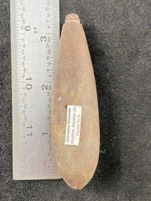 Gilcrease Grooved Plummet from Peoria County, Illinois Indian Artifact Arrowhead