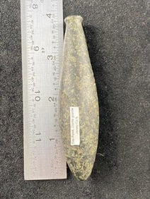 Elm Point Plummet made of Diorite Granite from Jersey County, Illinois Indian Artifact Arrowhead