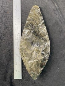 Black Obsidian Blade 9 & 1/4" from Lincoln County in the Yaquina River Oregon Indian Artifact