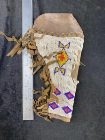 Beaded Holster Indian Artifact Arrowhead