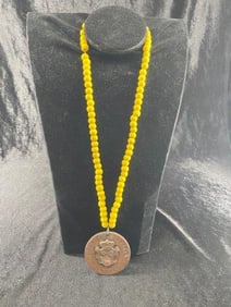 French Trade Medal 1763 Necklace Indian Artifact Arrowhead