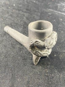 Clay Snake Pipe Indian Artifact Arrowhead
