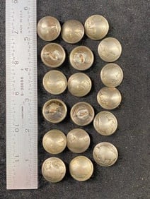 18 Buffalo Nickel Buttons Indian Artifact Arrowhead