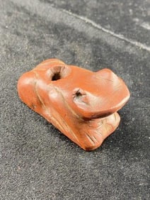 Stone Frog Effigy Pipe from Illinois Indian Artifact Arrowhead