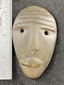 Stone Human Face Effigy Pendant from Tennessee Indian Artifact Arrowhead