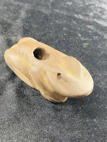 Stone Frog Effigy Pipe from Tennessee Indian Artifact Arrowhead