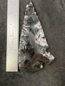 Large Obsidian Knife Indian Artifact Arrowhead