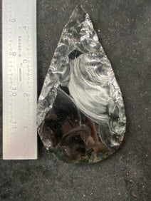 Obsidian Blade Indian Artifact Arrowhead